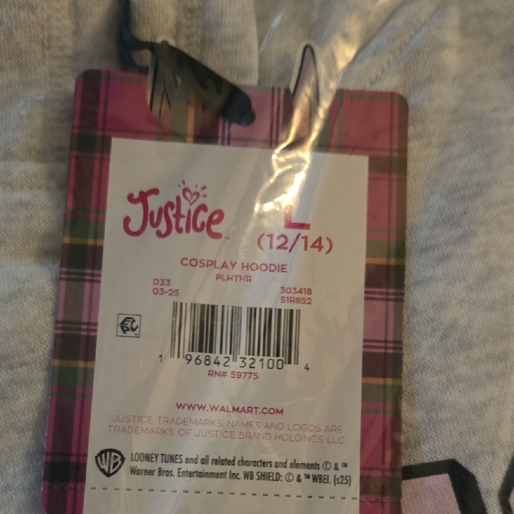 Justice Gray Tweety Bird Kids Hoodie - Picture 2 of 2